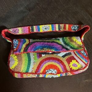 Christina Vibrant Multicolor Beaded Shoulder Bag